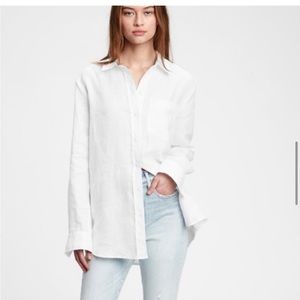GAP Linen Relaxed Boyfriend Button Down